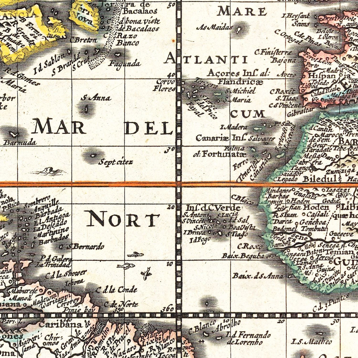 Vintage World Map 1652