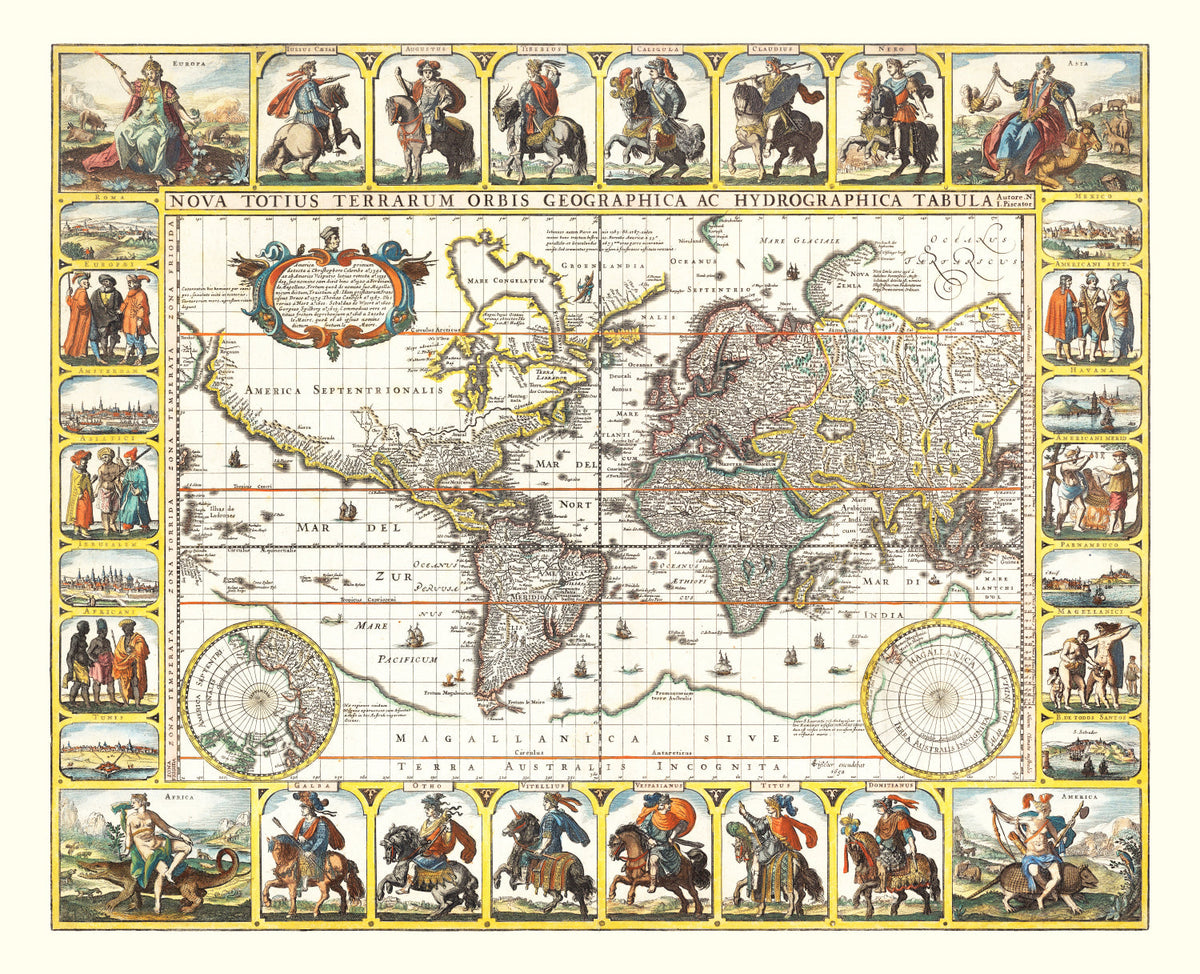 Vintage World Map 1652