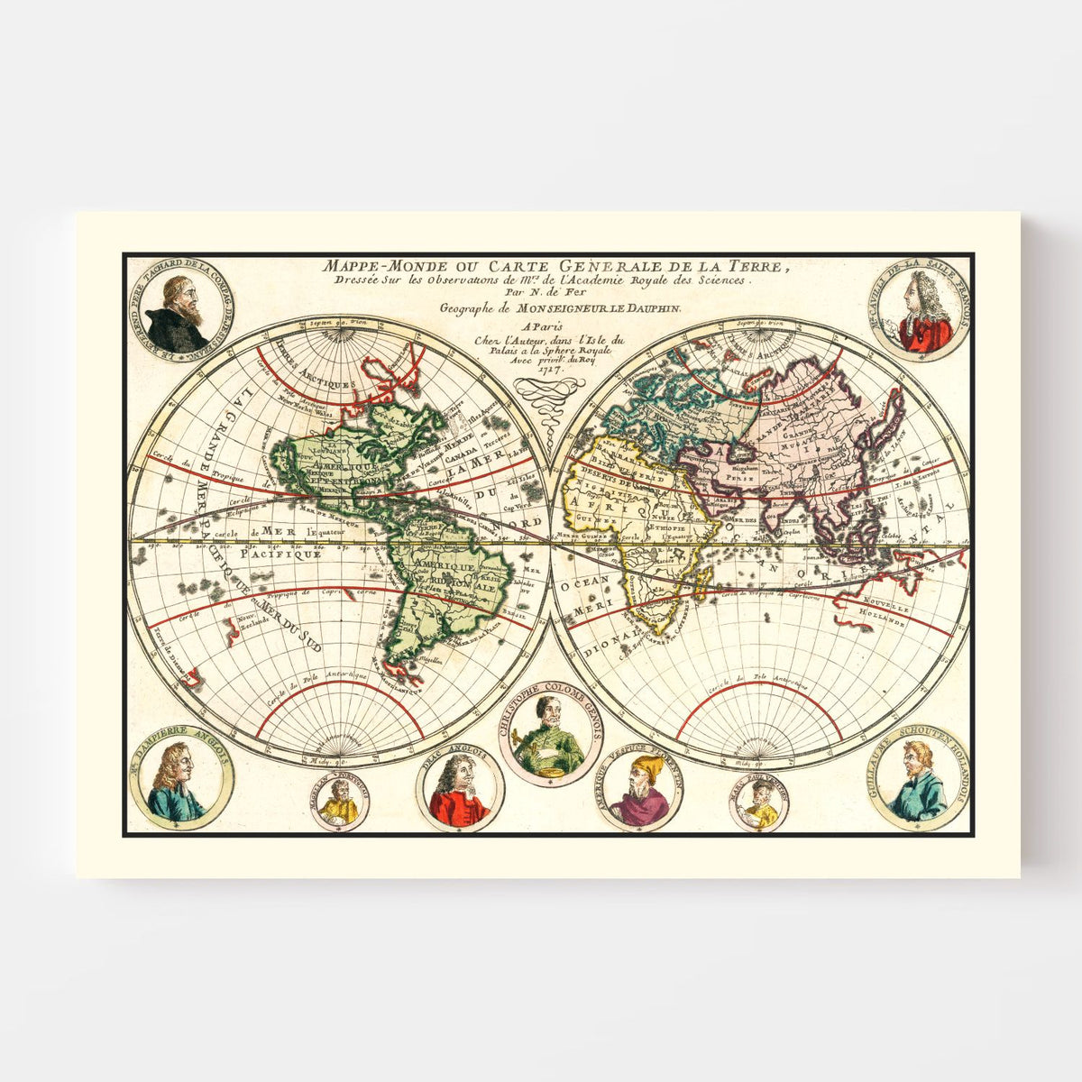 Vintage World Map 1717