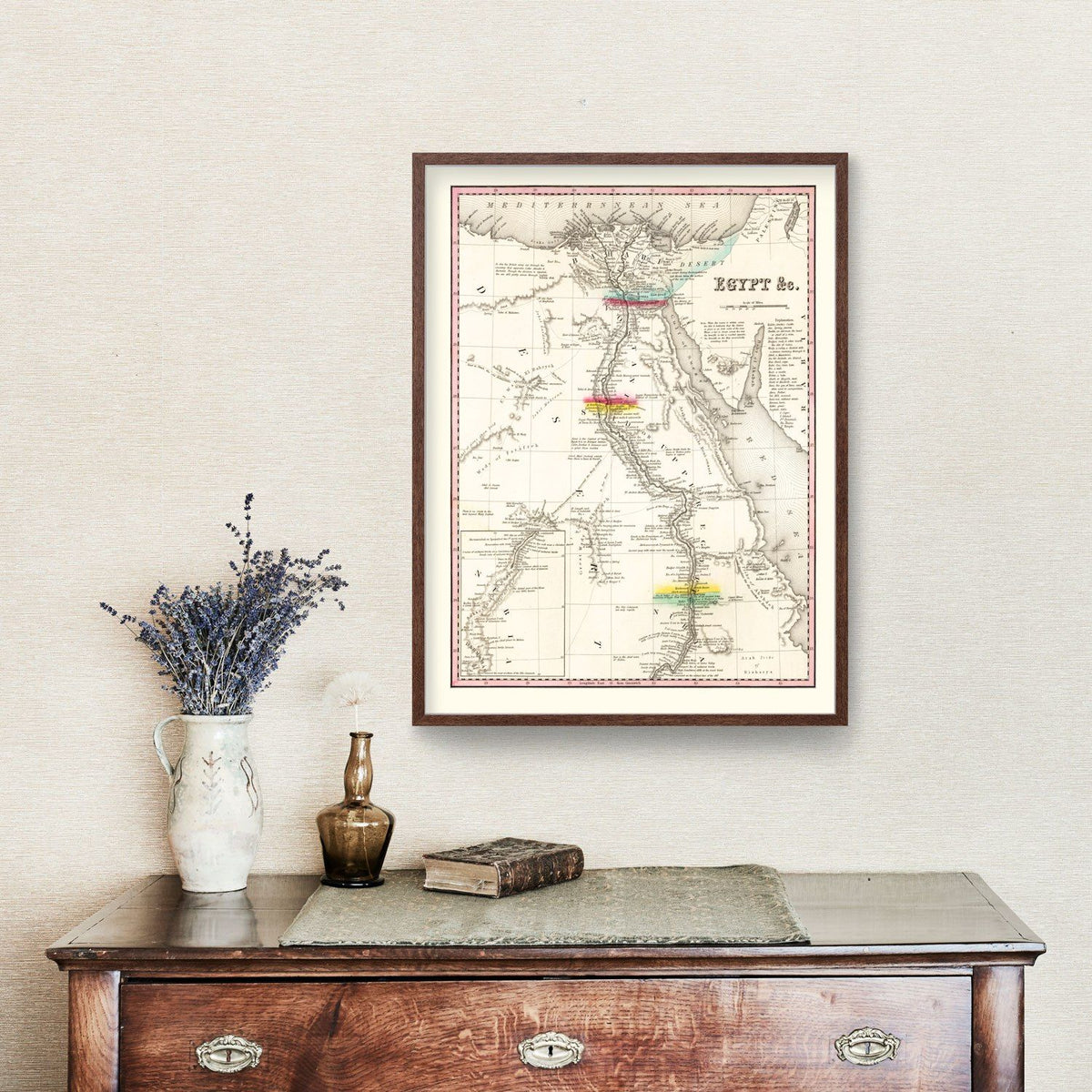 Vintage Map of Egypt 1836
