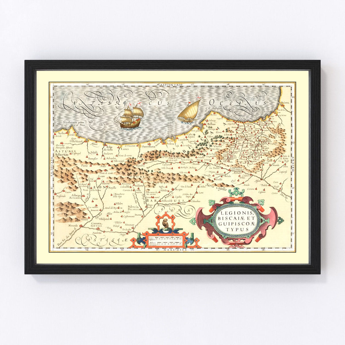 Vintage Map of Basque Regions of Spain, 1623