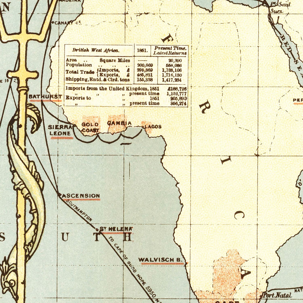 Vintage World Map 1886