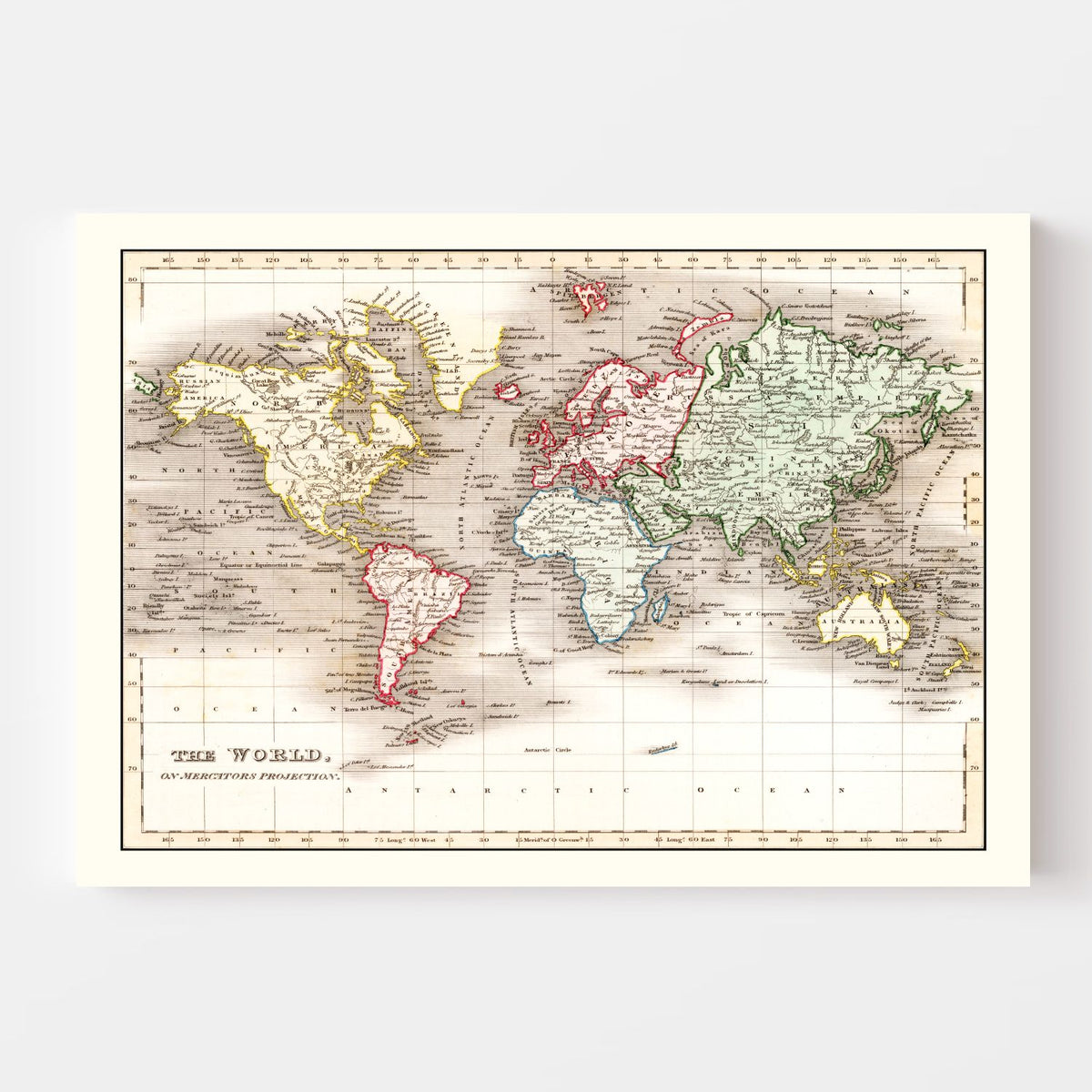 Vintage World Map 1832