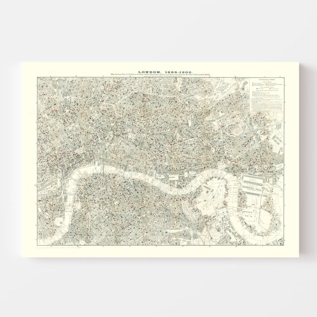 Vintage Map of London, England 1903