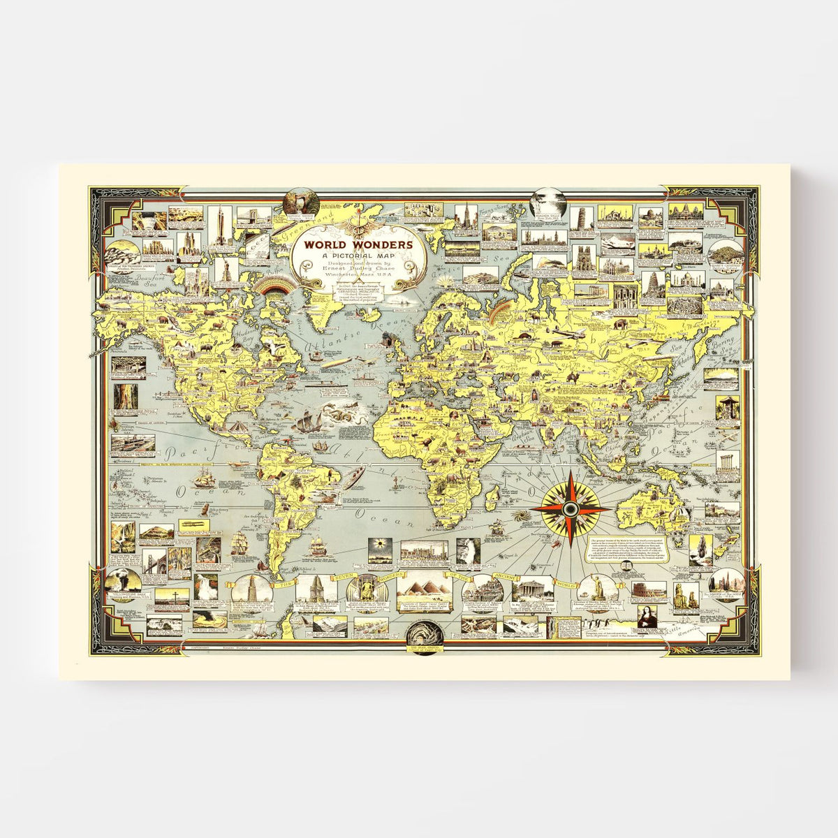 Vintage Pictorial World Map 1939