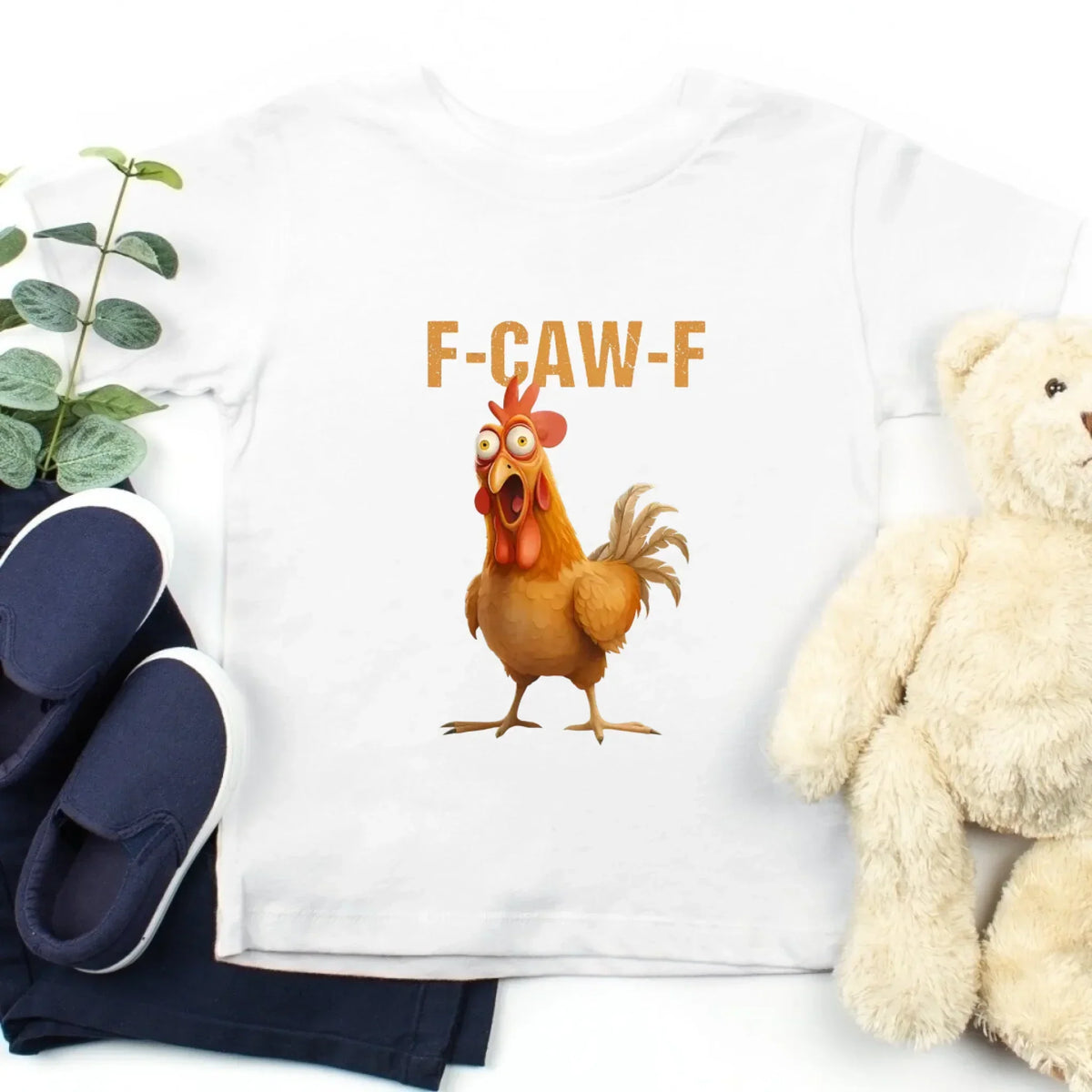 Funny F-Caw-F Rooster Kids T-Shirt