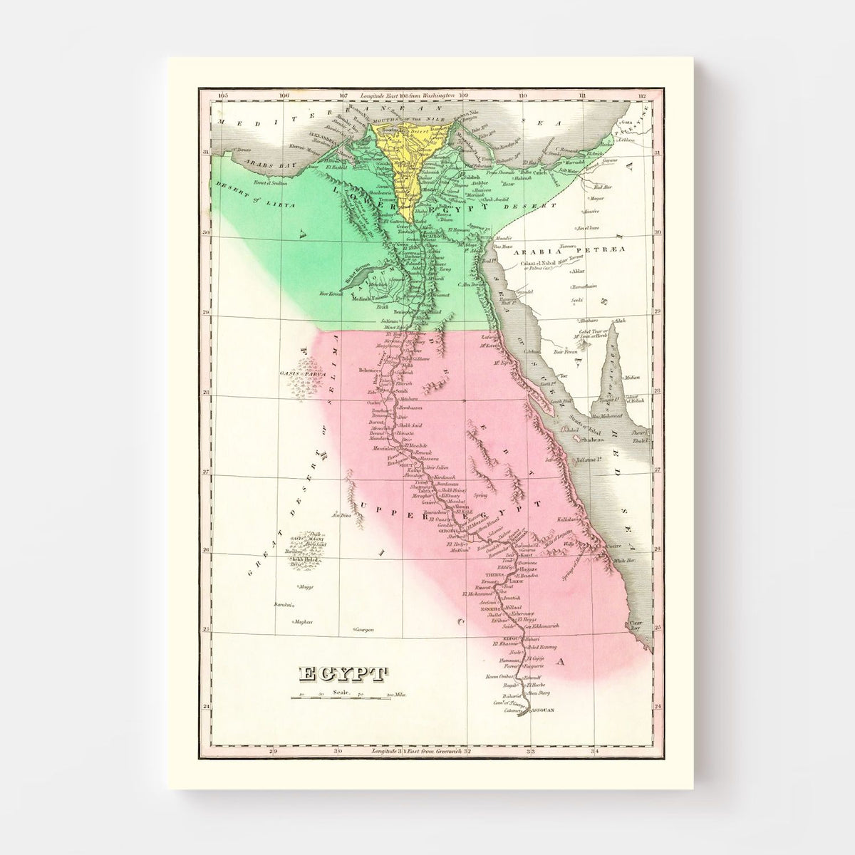 Vintage Map of Egypt 1831