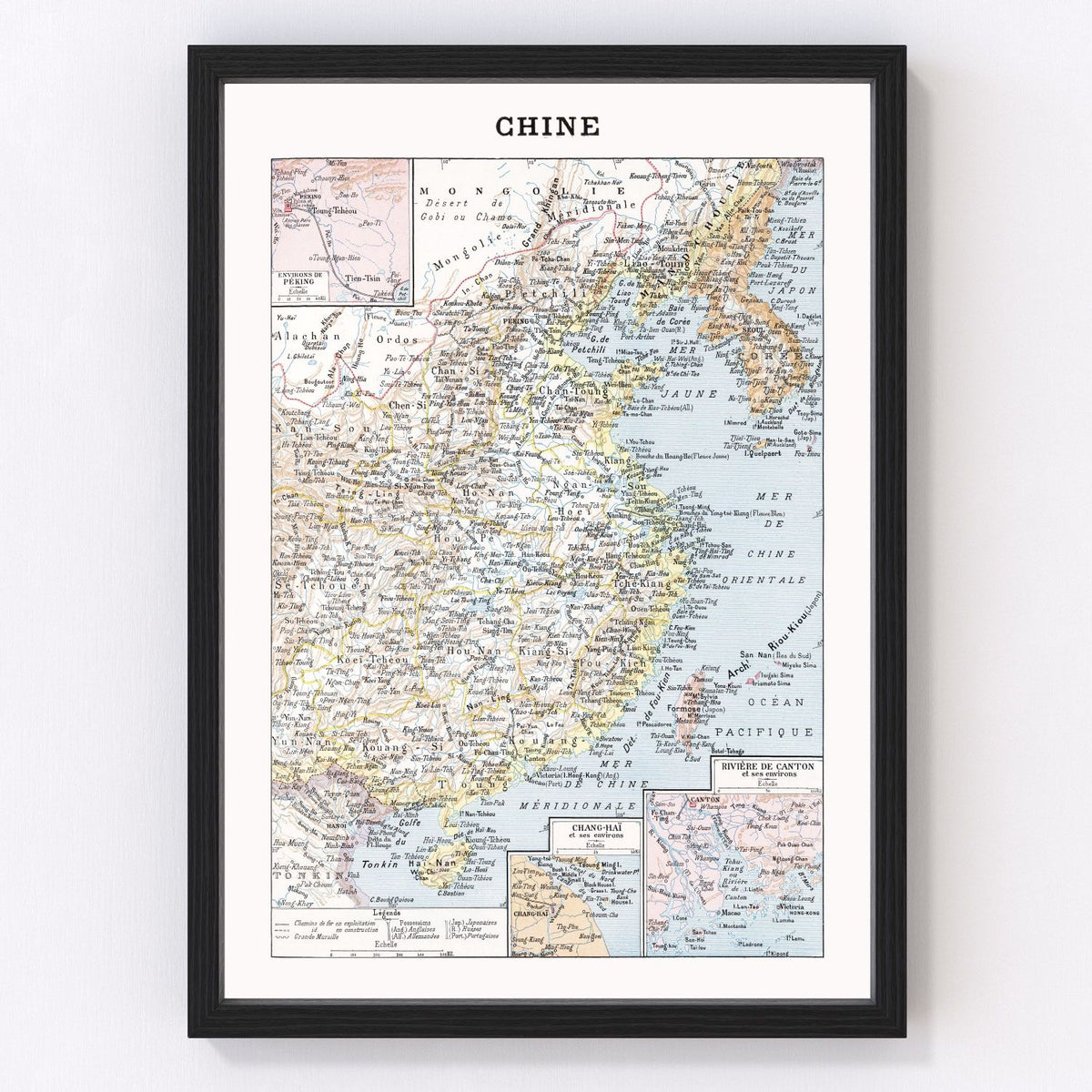 Vintage Map of China 1900