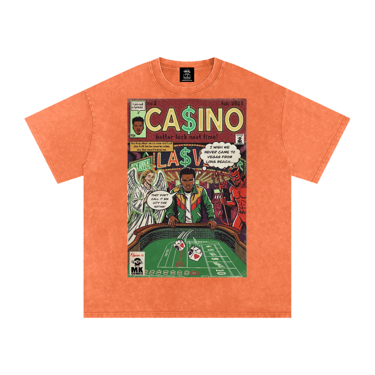 Casino - Snow Washed Oversized Cotton T-Shirt