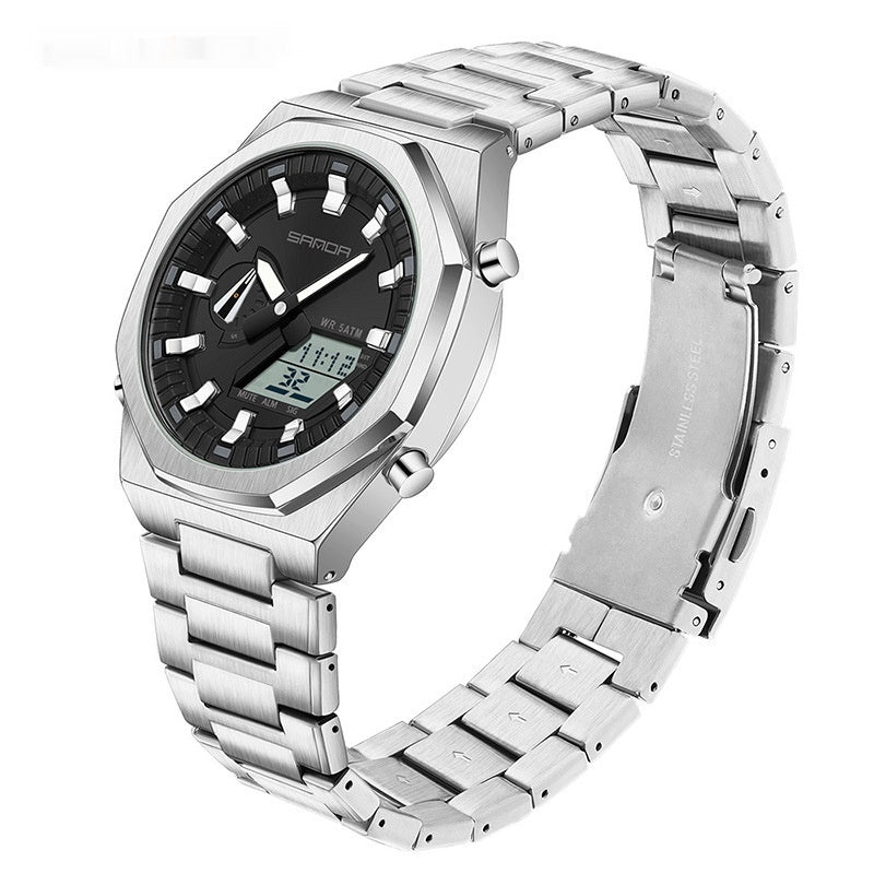 Dual-display Multi-function Summer-time Mens Watch