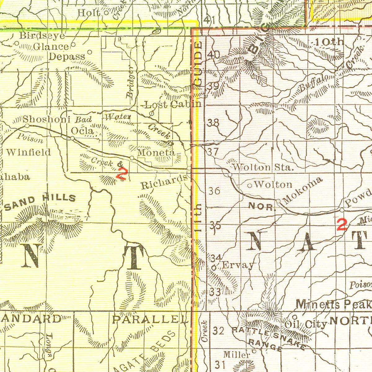 Vintage Map of Wyoming 1908