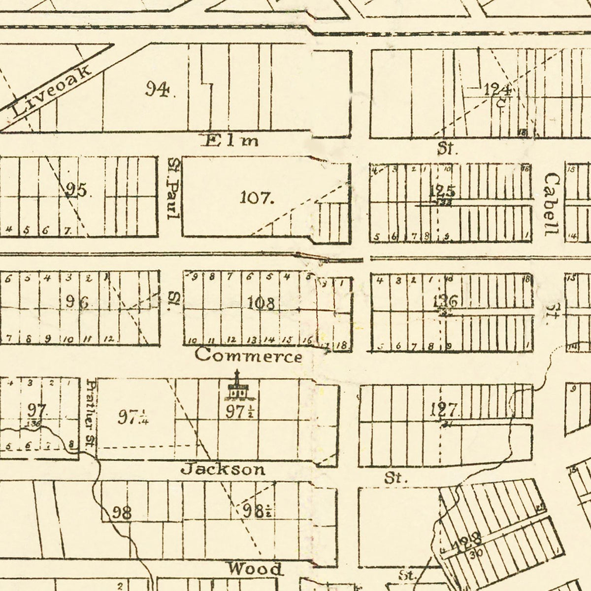 Vintage Map of Dallas, Texas 1878