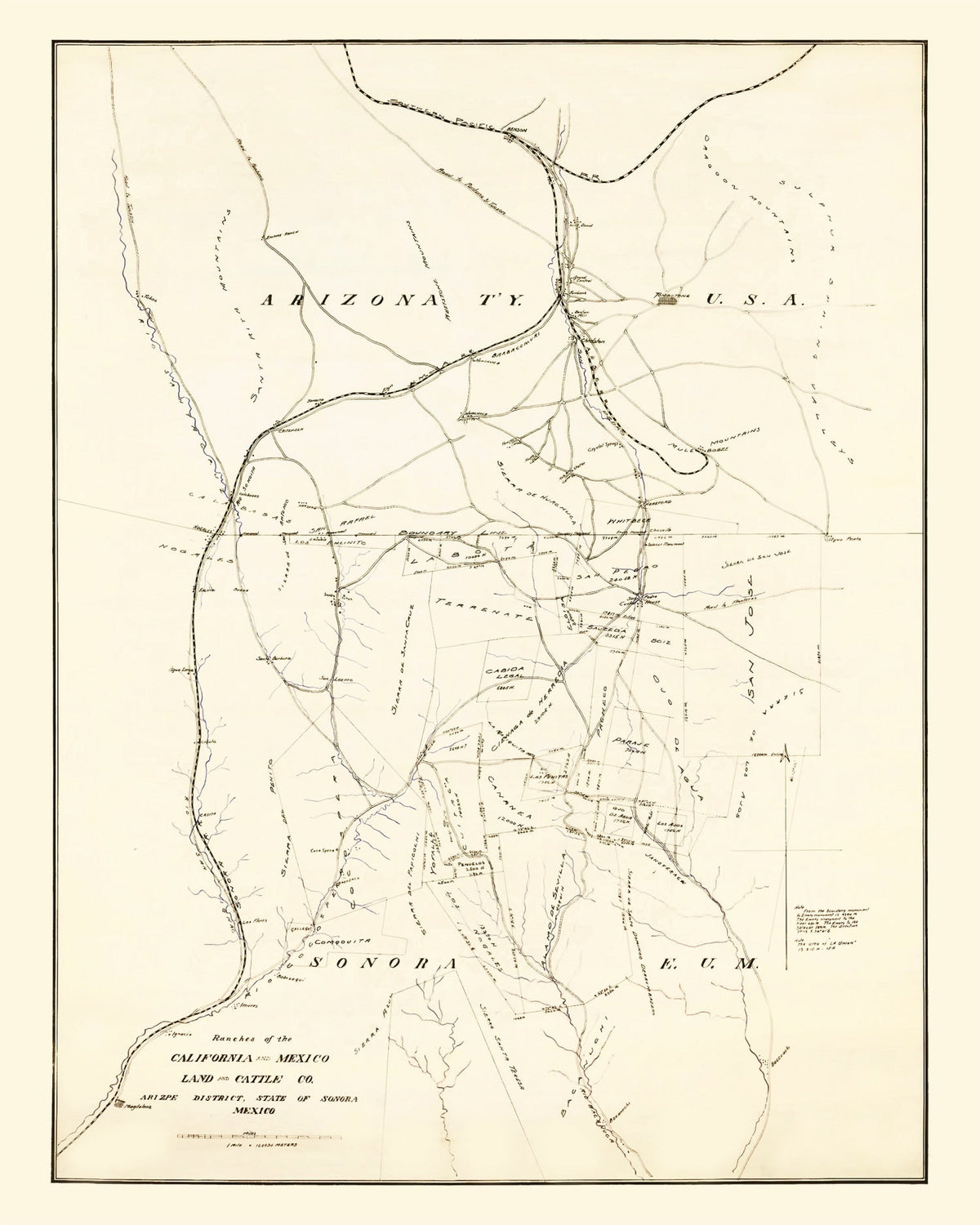 Vintage Map of Cochise County, California 1905