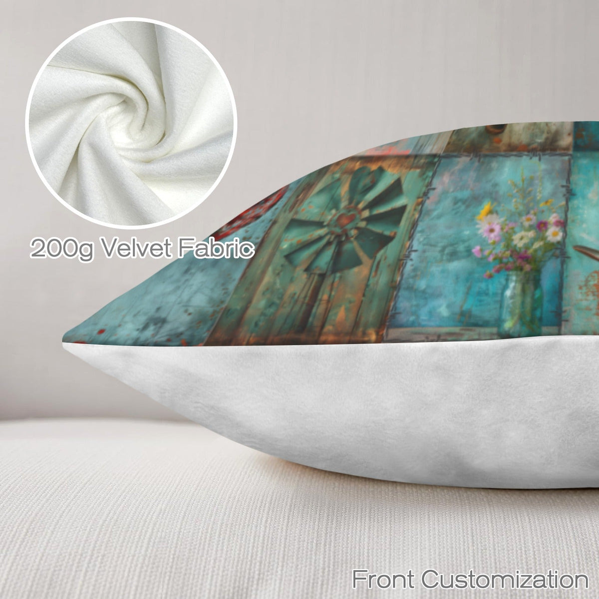 Baha Ranch turquoise Dreams Velvety Soft Pillow Case Made in America