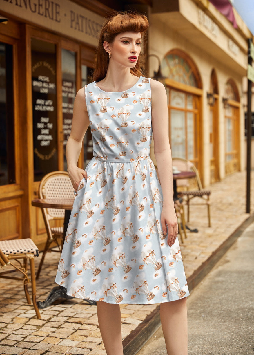 Hot Air Balloon Vintage Dress
