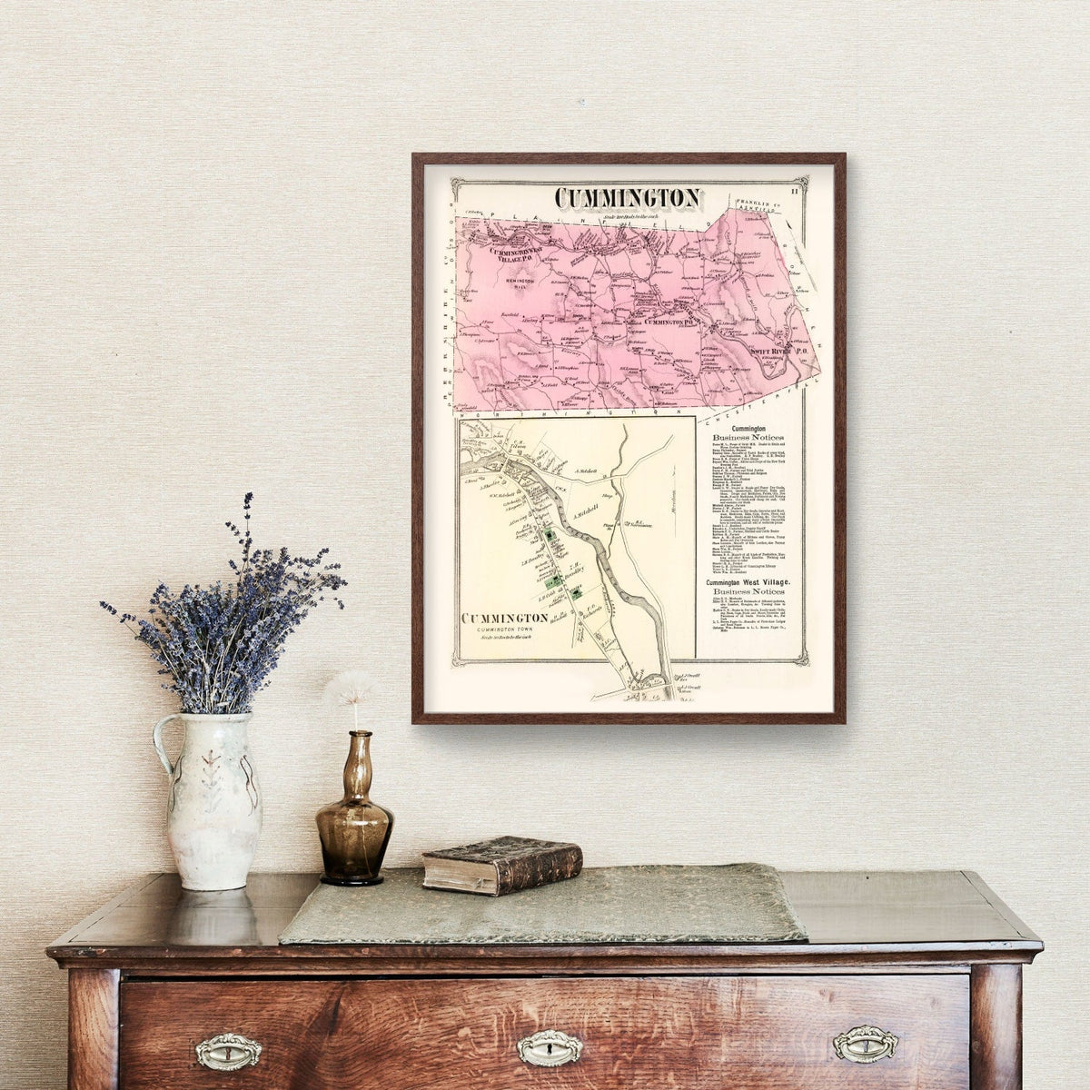 Vintage Map of Cummington, Massachusetts 1873