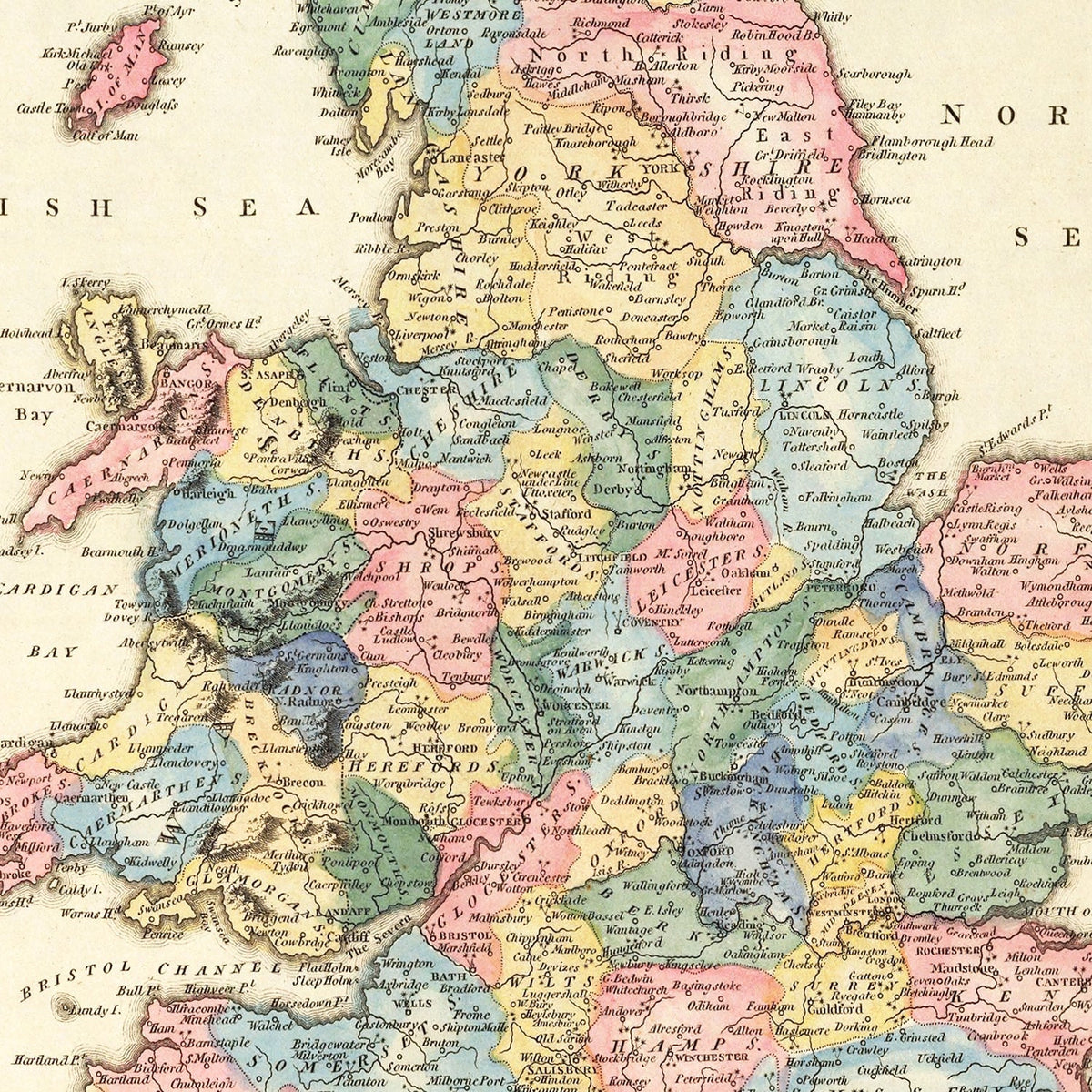 Vintage Map of England 1823