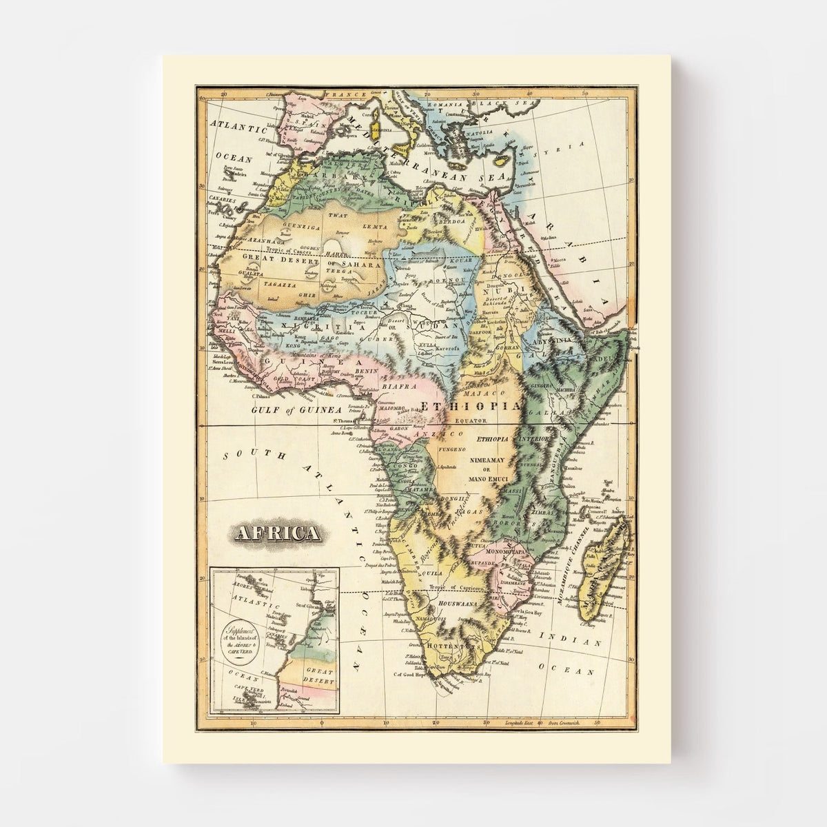 Vintage Africa Map 1823
