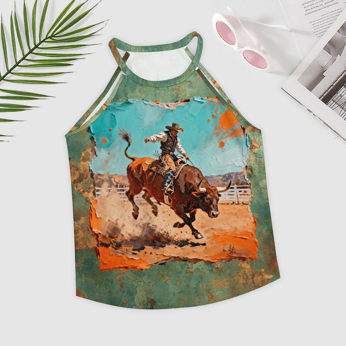 Baha Ranch Eight Second Bull Ride Rodeo Tank Top