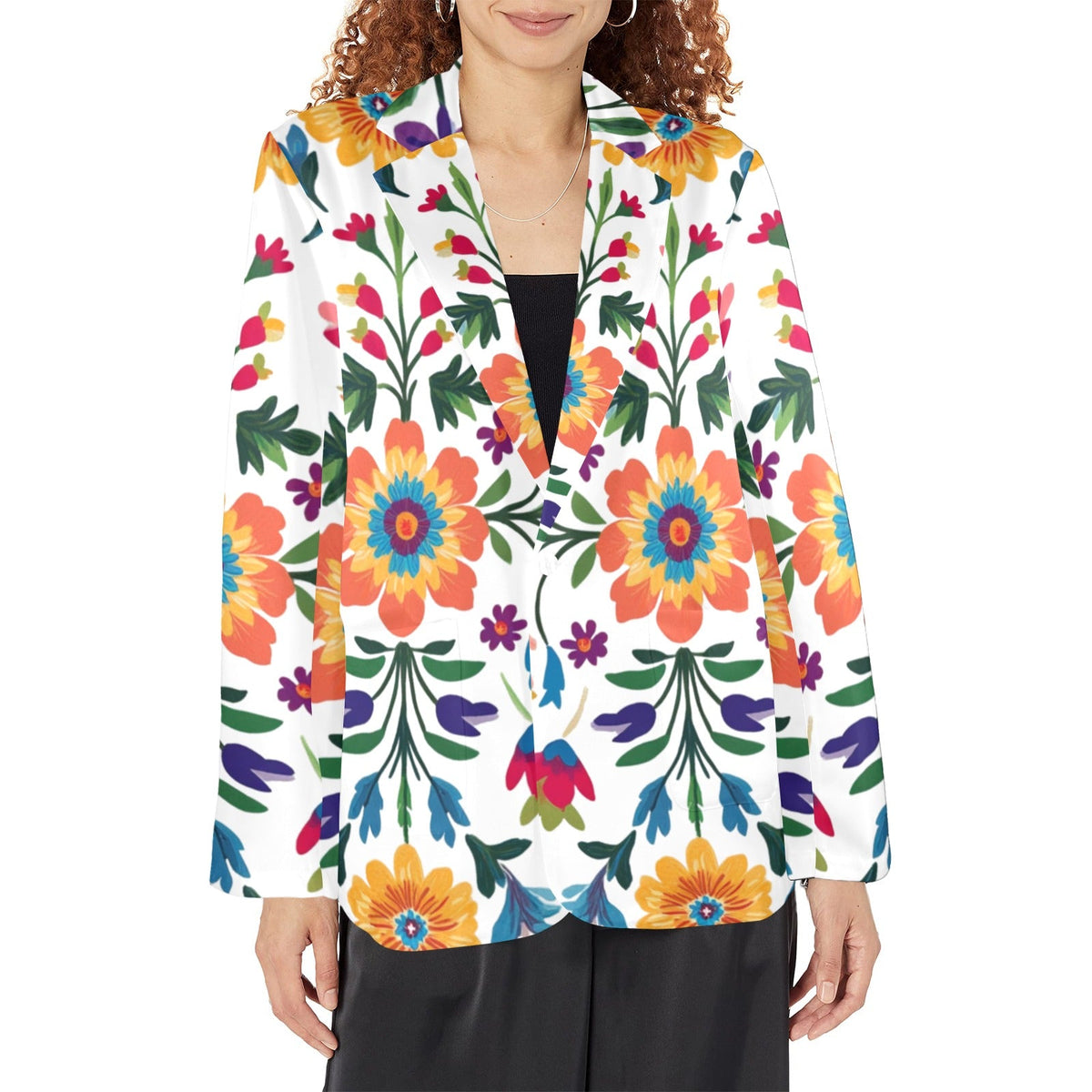 Colores de Mexico Sugar Skull Floral Blazer