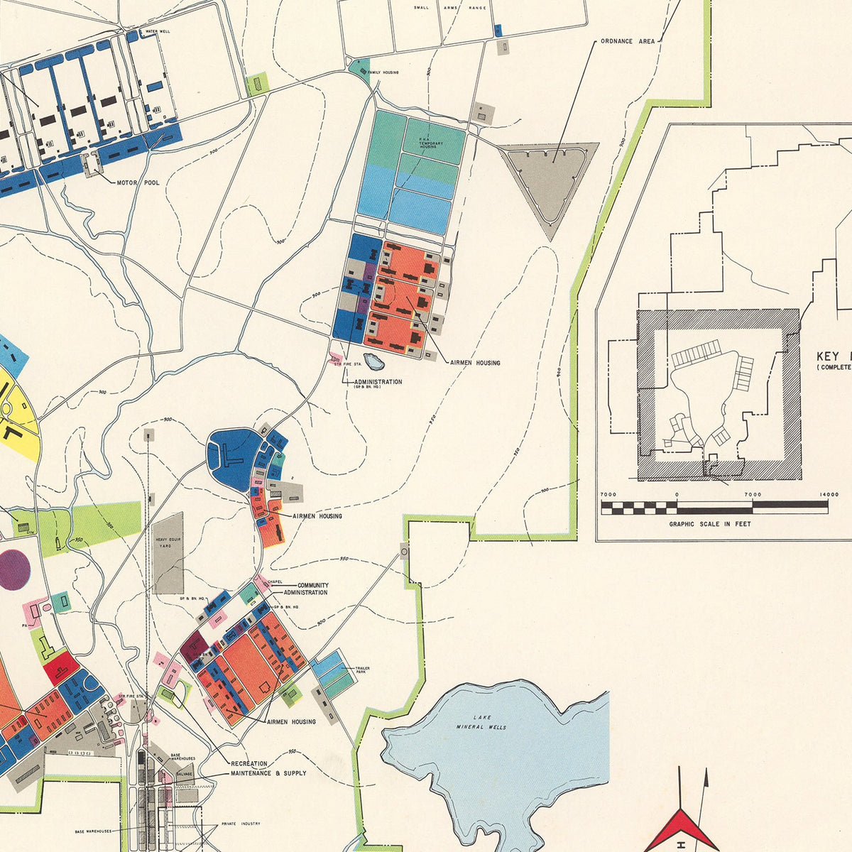Vintage Map of Wolters Air Force Base, 1951