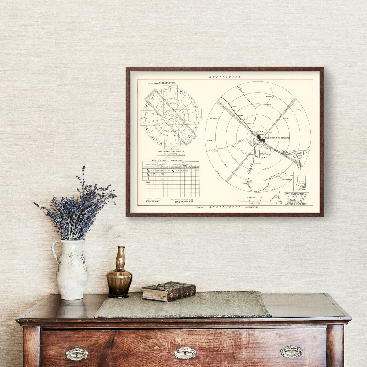 Vintage Map of the Davis-Monthan Air Force Base Vicinity, 1951