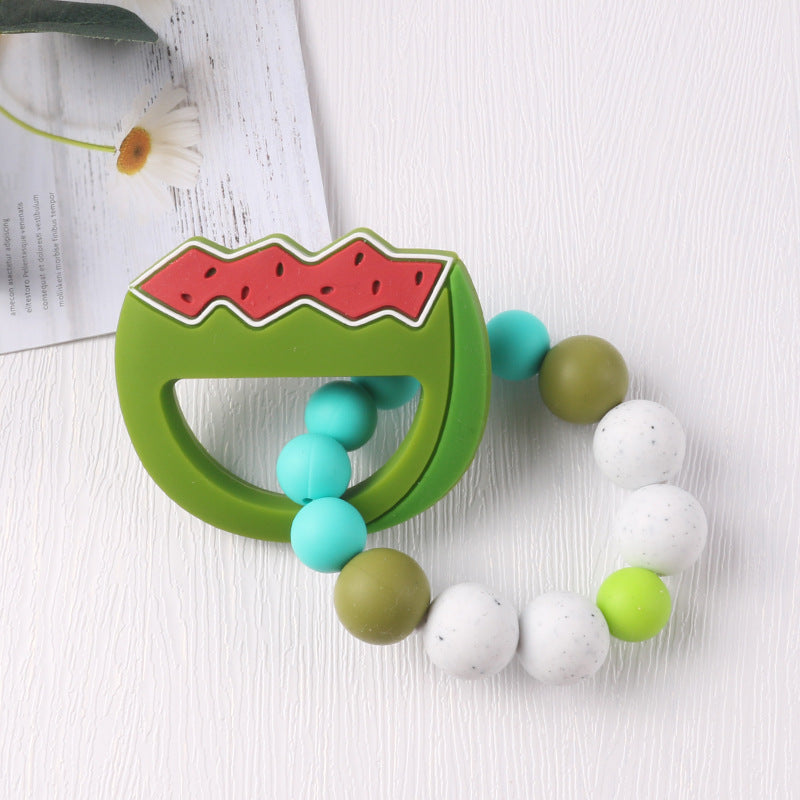 New baby cartoon fruit bracelet molar bracelet chewing teeth gum baby teething comfort toy