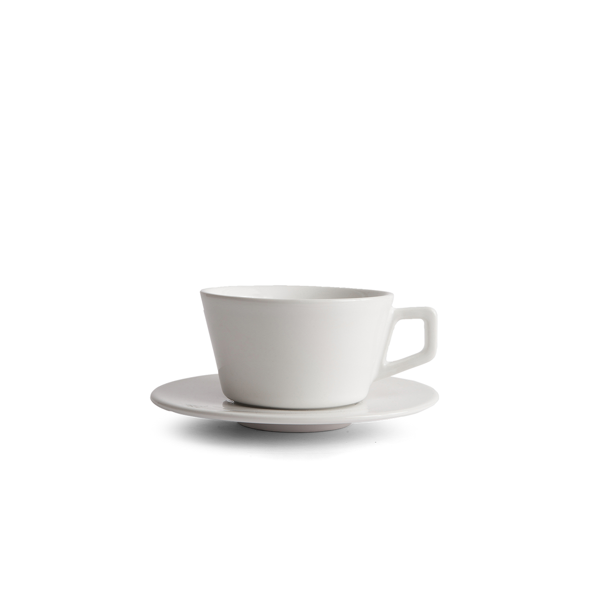 12oz Large Latte Cup & Saucer - White
