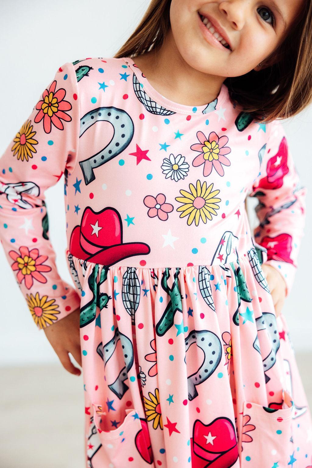 SALE Boots & Bling L/S Pocket Twirl Dress