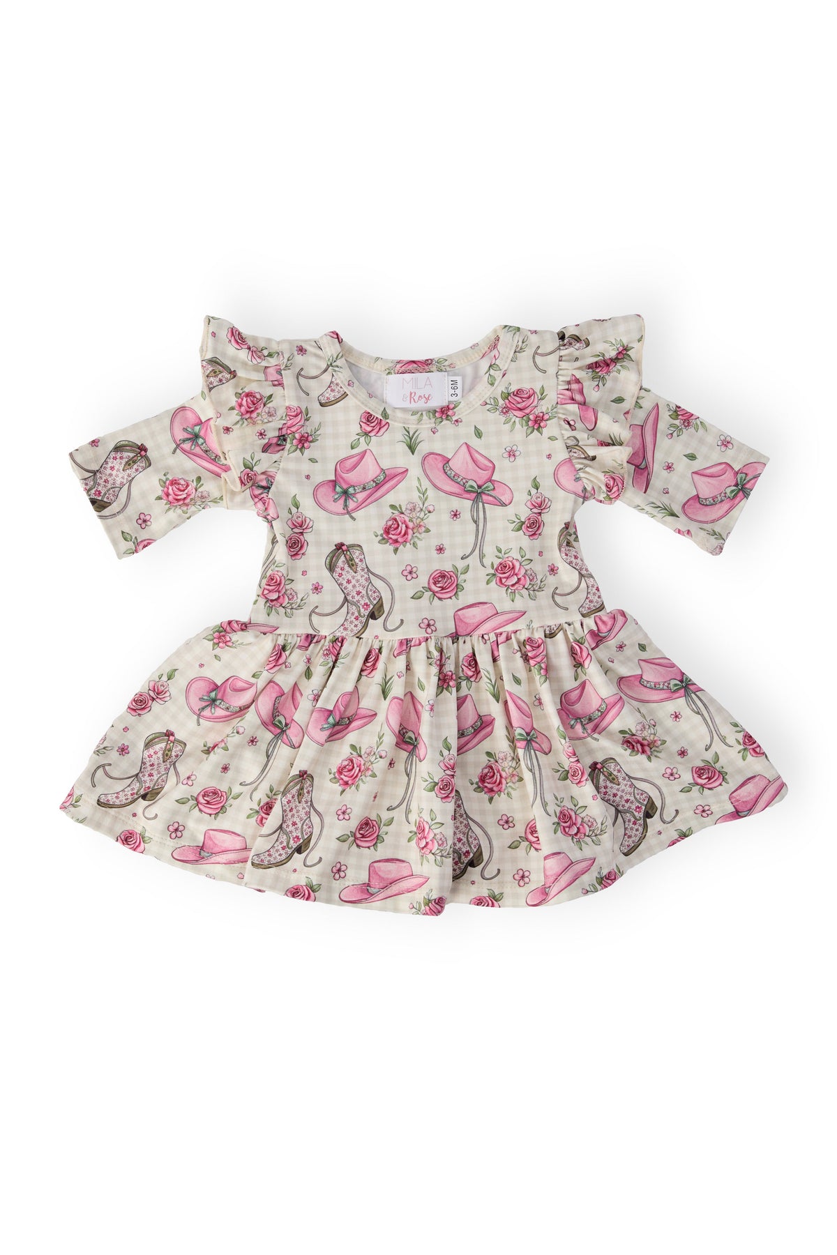 Cowgirl Cutie 3/4 Sleeve Flutter Twirl Bodysuit