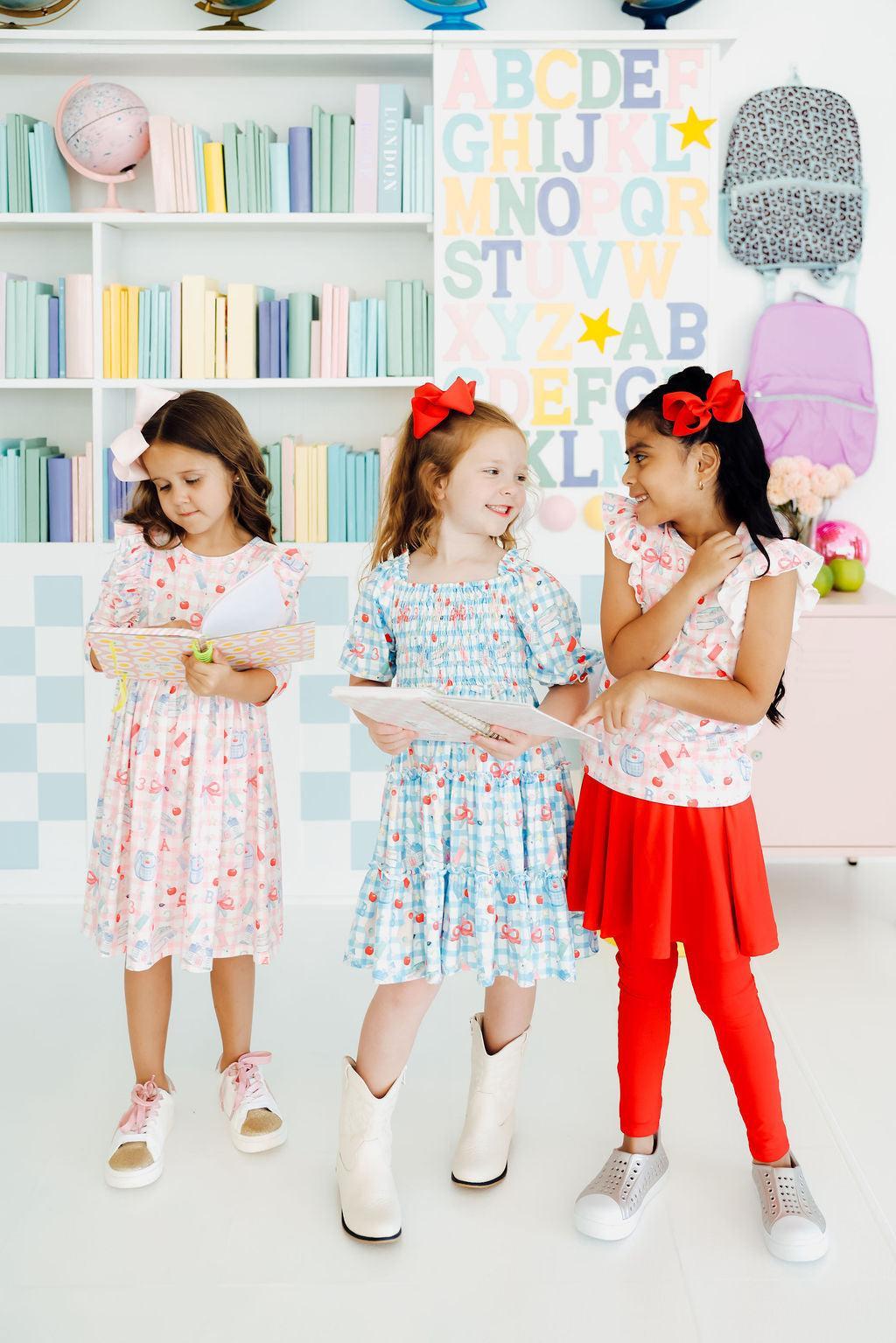 Honor Roll Smocked Ruffle Dress