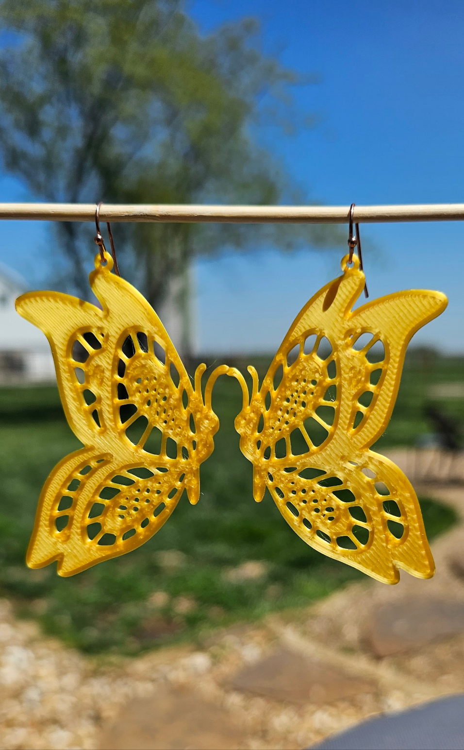 3D Print Butterfly Boho Earrings Made in America