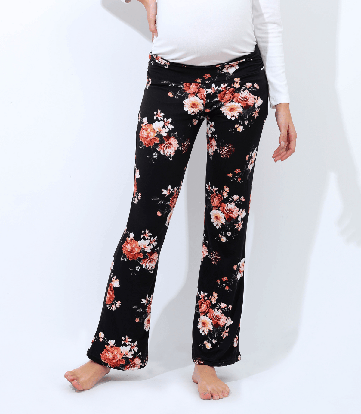Below Bump Maternity Postpartum Pajama Pants (Floral)