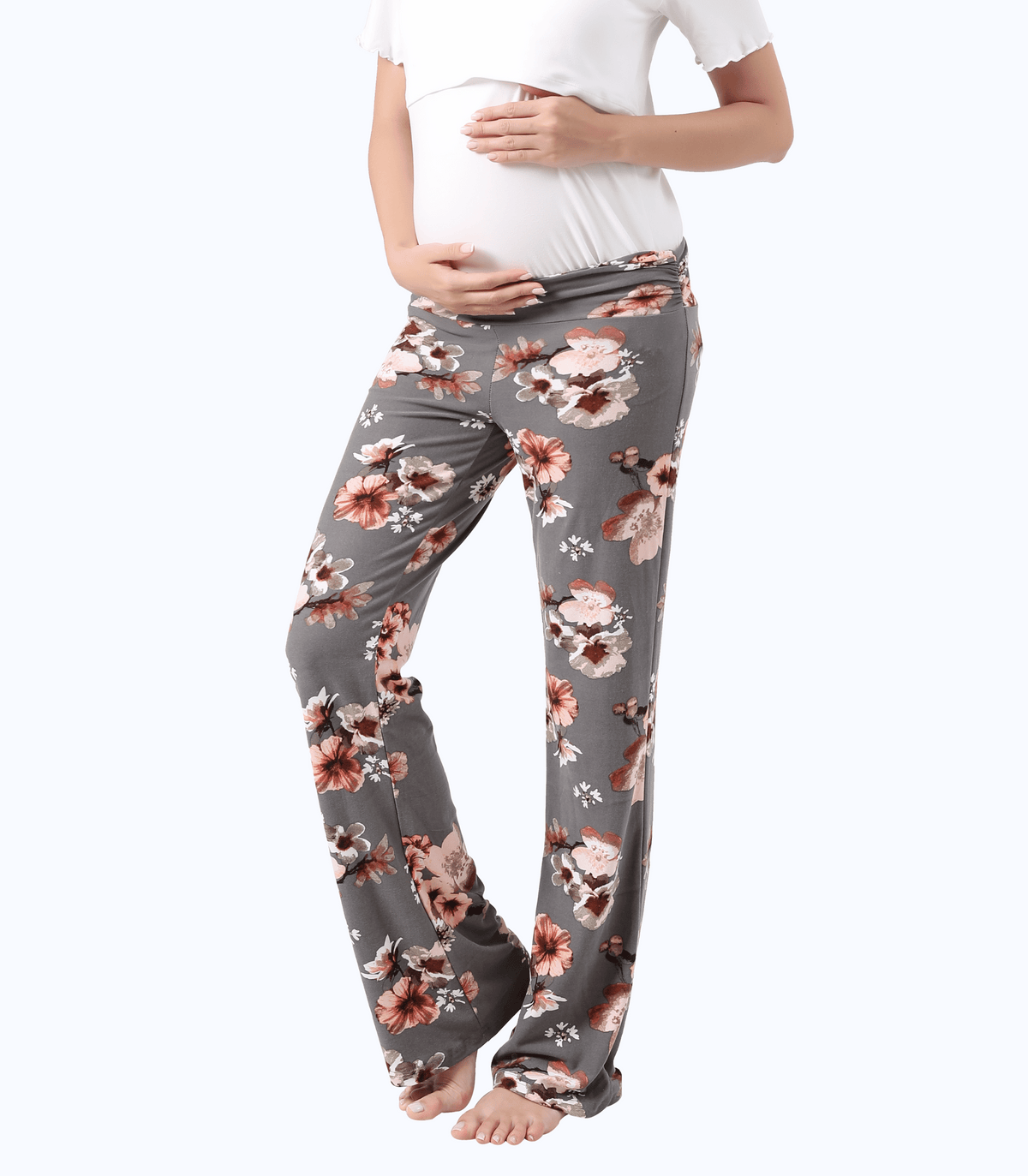 Below Bump Maternity Postpartum Pajama Pants (Floral)