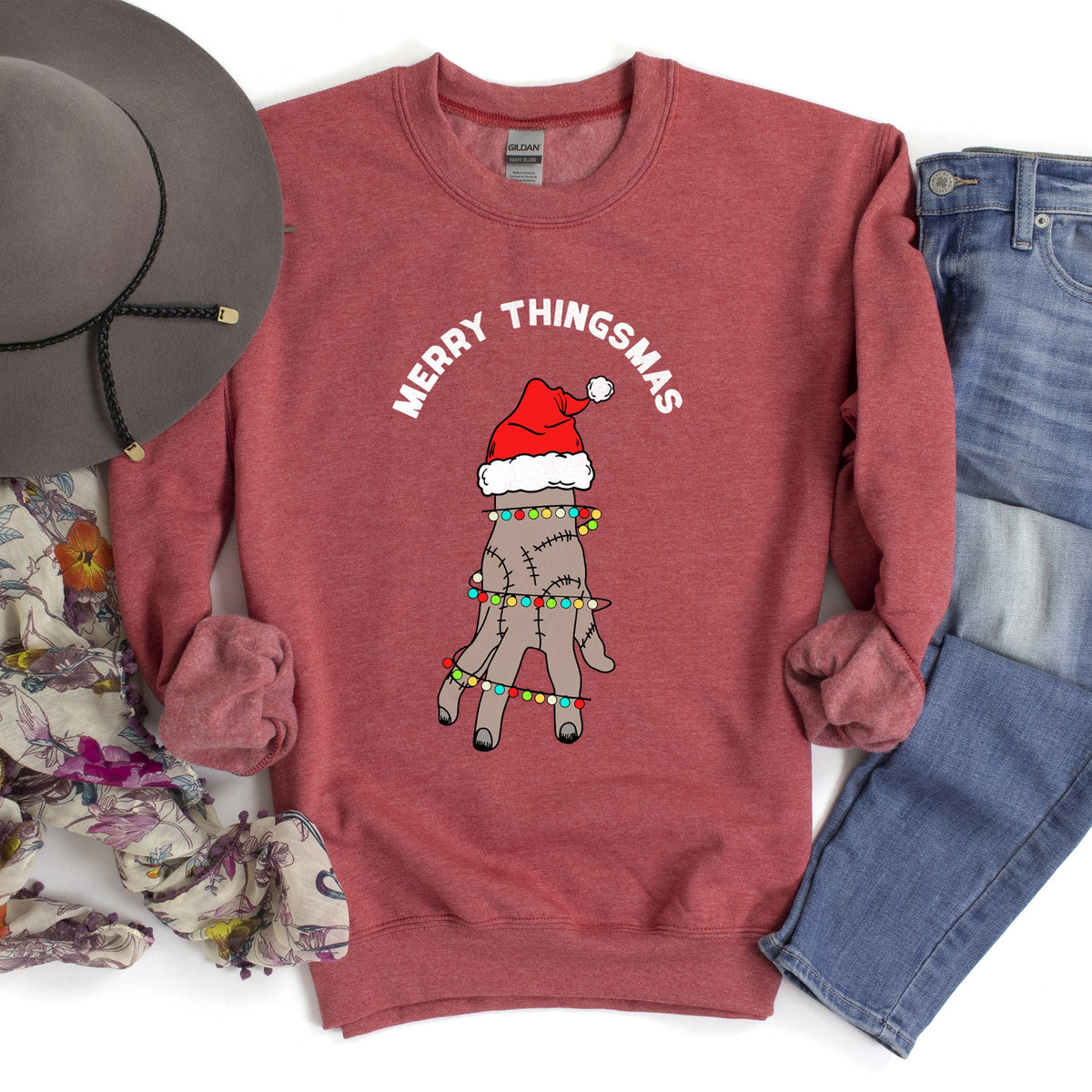 Merry Thingsmas, Wednesday Christmas Sweatshirt