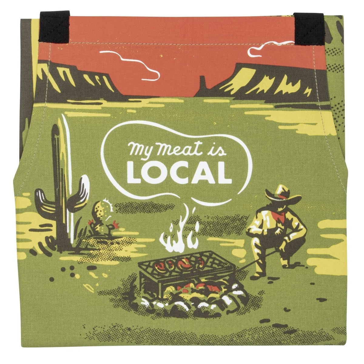 My Meat Is Local Funny Cooking and BBQ Apron Unisex 2 Pockets Adjustable Strap 100% Cotton | BlueQ at GetBullish | Father's Day Gift