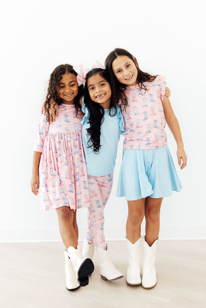 Ribbons & Rodeos 3/4 Sleeve Pocket Twirl Dress