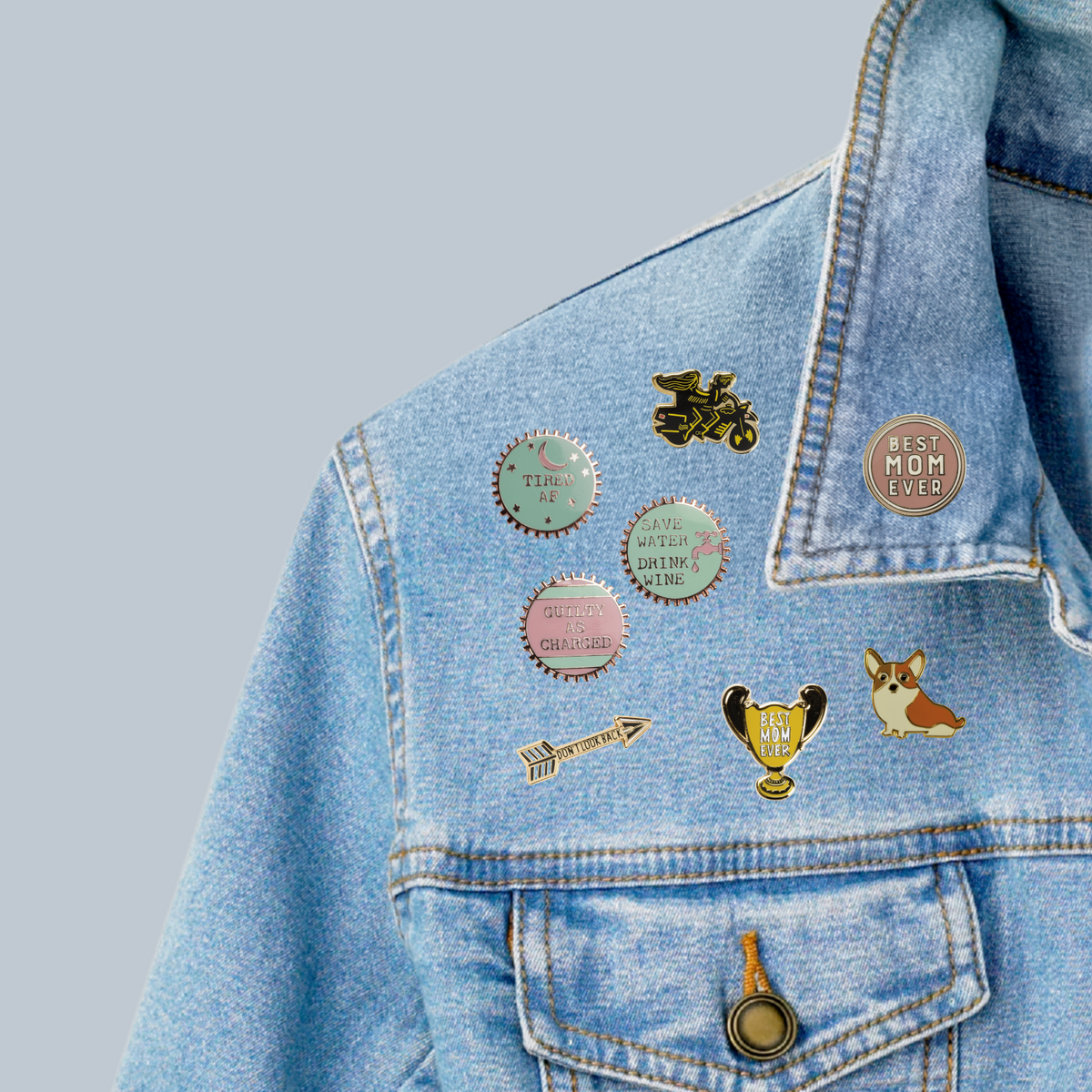 You and I Are More Than Friends, We're Like A Really Small Gang Enamel Pin in Black, Yellow and Gold