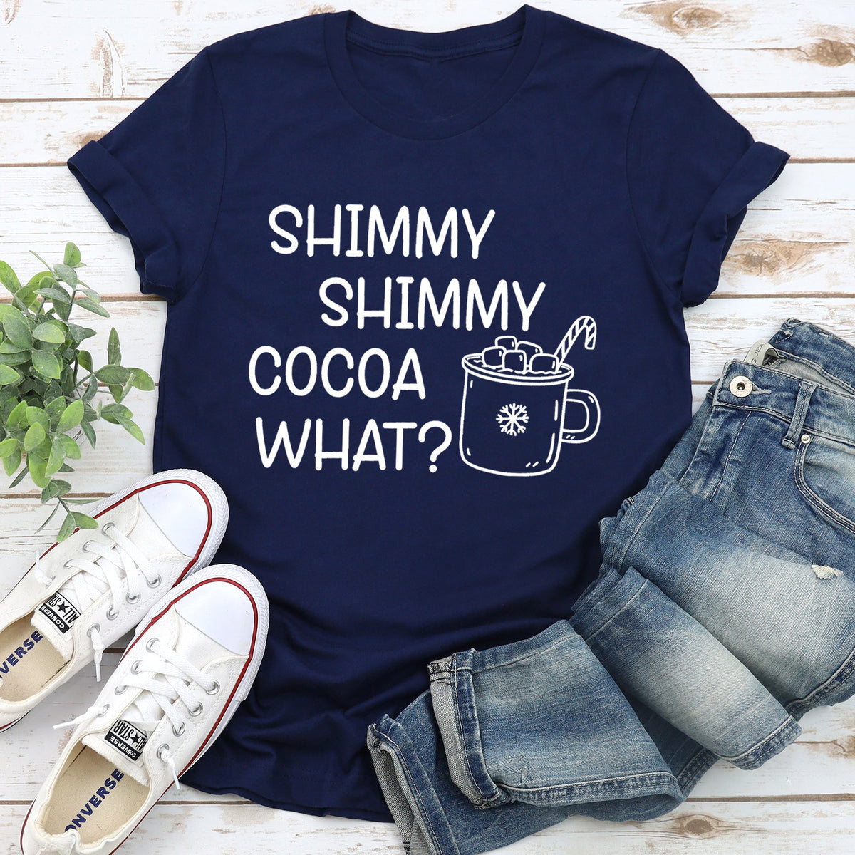 Shimmy Shimmy Hot Chocolate Winter Christmas Cozy Vintage Seasonal Holiday Graphic Tee