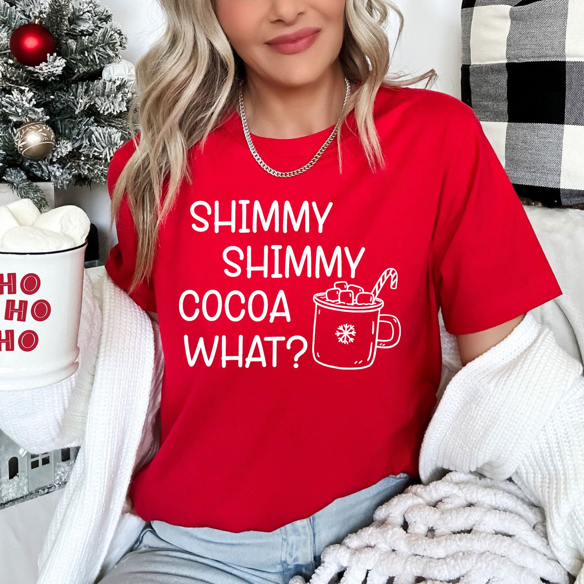 Shimmy Shimmy Hot Chocolate Winter Christmas Cozy Vintage Seasonal Holiday Graphic Tee