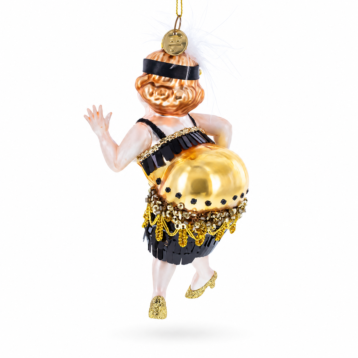 Gatsby Glam Flapper Girl Glass Christmas Ornament