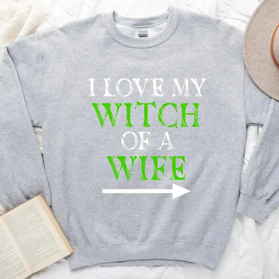 Witch of a Wife and Monster of a Husband Couples Sweatshirts