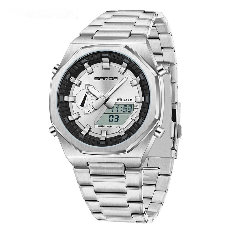 Dual-display Multi-function Summer-time Mens Watch