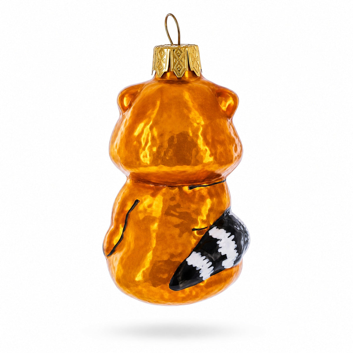Playful Baby Raccoon Glass Christmas Ornament
