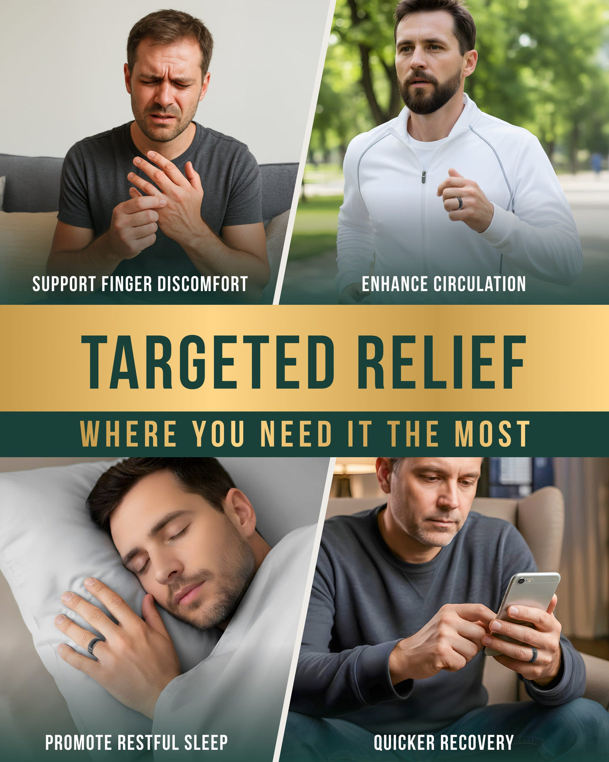 Magnetic Therapy Ring (Gunmetal Gray)