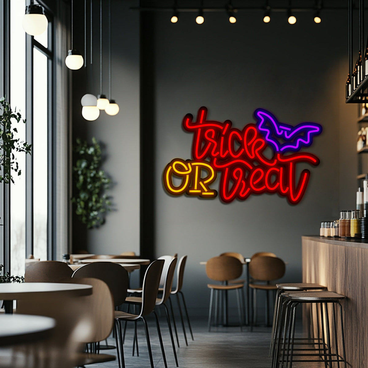 Trick or Treat Metal Neon Wall Art- LN0205