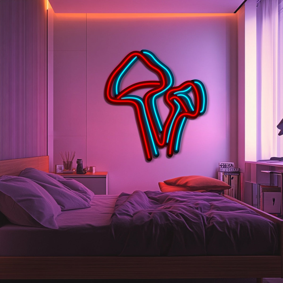 Mushroom Metal Neon Wall Art- LN0100