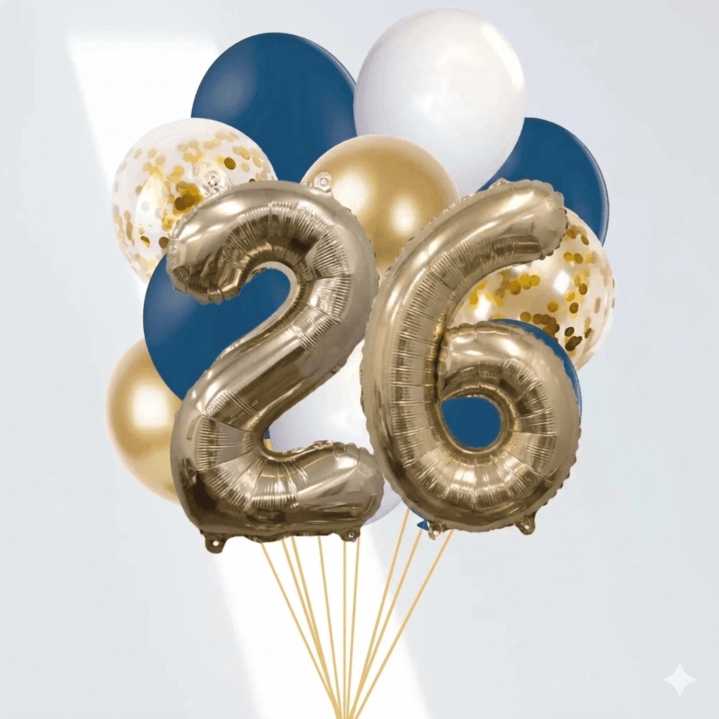 Navy and Gold Graduation 2026 Balloon Bouquet