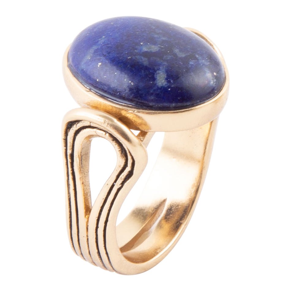 Nova Blue Lapis and Golden Bronze Oval Ring