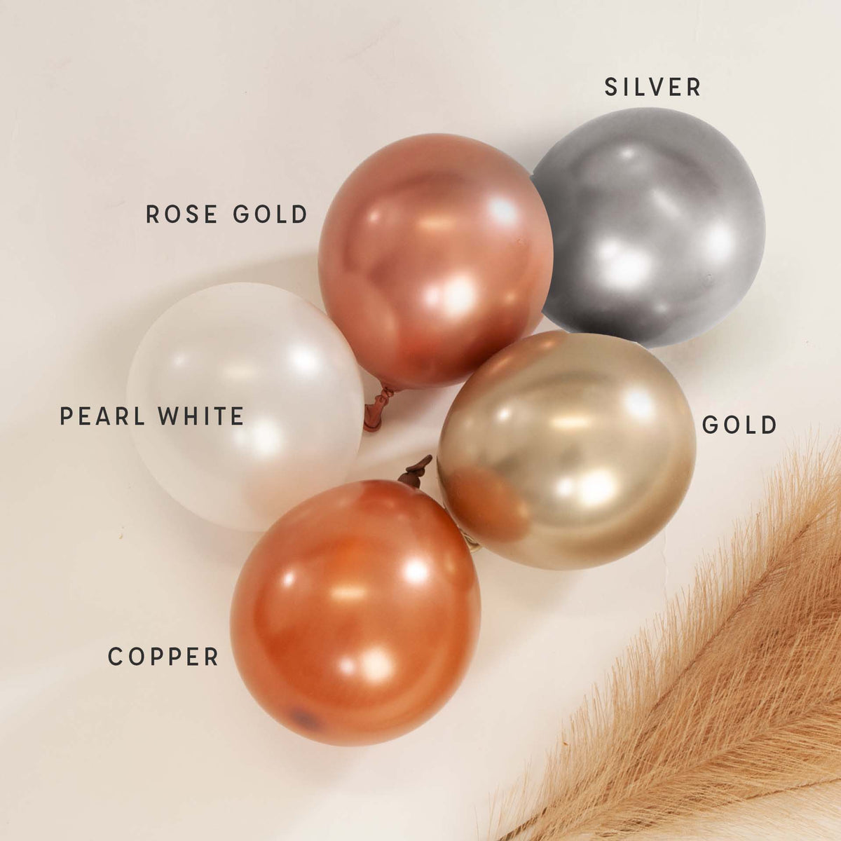 Premium Silver Latex Balloon Cluster (5", 11” and 17”)